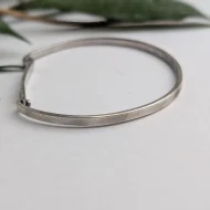 Vintage Sterling Silver Panel Bangle CZ Simple Modern - Image 4