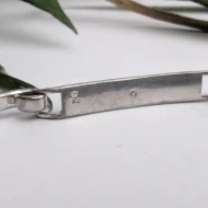 Vintage Sterling Silver Panel Bangle CZ Simple Modern - Image 3