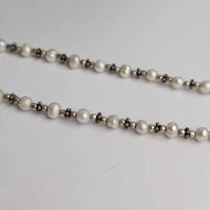 Vintage Sterling Silver Pearl Necklace, Ornate Silver Spacer - Image 13