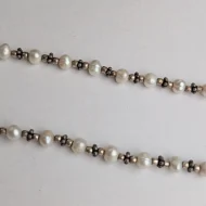 Vintage Sterling Silver Pearl Necklace, Ornate Silver Spacer - Image 8