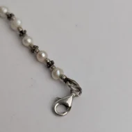 Vintage Sterling Silver Pearl Necklace, Ornate Silver Spacer - Image 14