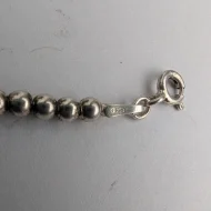Vintage Sterling Silver Graduated Ball Bead Necklace 16" - Image 8