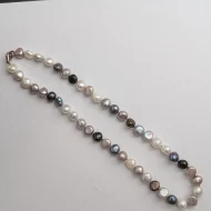 Vintage Sterling Silver Baroque Pearl Necklace Choker 16" - Image 13