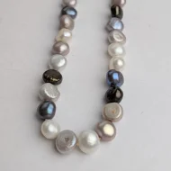 Vintage Sterling Silver Baroque Pearl Necklace Choker 16" - Image 12