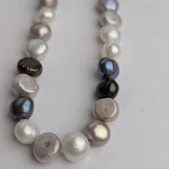 Vintage Sterling Silver Baroque Pearl Necklace Choker 16" - Image 11