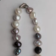 Vintage Sterling Silver Baroque Pearl Necklace Choker 16" - Image 8