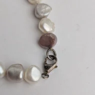 Vintage Sterling Silver Baroque Pearl Necklace Choker 16" - Image 7