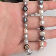 Vintage Sterling Silver Baroque Pearl Necklace Choker 16" - Image 2