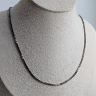 Vintage Sterling Silver Box Chain Necklace - Image 5
