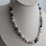 Vintage Sterling Silver Baroque Pearl Necklace Choker 16" - Image 5