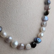 Vintage Sterling Silver Baroque Pearl Necklace Choker 16" - Image 4