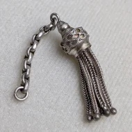 Antique Silver Tassle Charm Pendant - Image 6