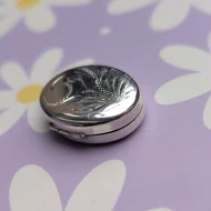 Vintage Sterling Silver Oval Photo Locket Flower Pendant 925 - Image 7