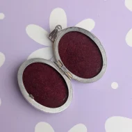 Vintage Sterling Silver Oval Photo Locket Flower Pendant 925 - Image 4