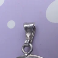 Vintage Silver Double Photo Locket Round Circle Flower - Image 6