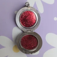 Vintage Silver Double Photo Locket Round Circle Flower - Image 5