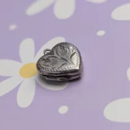 Vintage Sterling Silver Love Heart Photo Locket Tulip 925 Pendant - Image 6