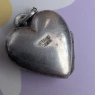 Vintage Sterling Silver Love Heart Photo Locket Leaf 925 Pendant - Image 5