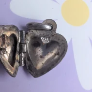 Vintage Tiny Sterling Silver Love Heart Photo Locket Pendant - Image 4