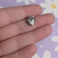Vintage Tiny Sterling Silver Love Heart Photo Locket Pendant - Image 2
