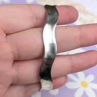Vintage Sterling Silver Minimalist Wave Bangle - Image 2
