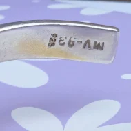 Vintage Sterling Silver Mexico Wave Bangle Chunky Minimalist Modern - Image 9