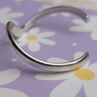 Vintage Sterling Silver Mexico Wave Bangle Chunky Minimalist Modern - Image 7