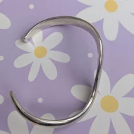 Vintage Sterling Silver Mexico Wave Bangle Chunky Minimalist Modern - Image 4