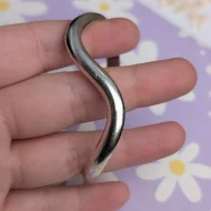 Vintage Sterling Silver Mexico Wave Bangle Chunky Minimalist Modern - Image 3
