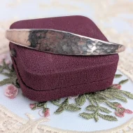 Antique Sterling Silver Victorian Spoon Bangle Hammered 925 1896