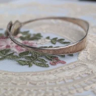 Antique Sterling Silver Victorian Spoon Bangle Hammered 925 1896 - Image 4