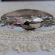 Antique Sterling Silver Victorian Spoon Bangle Hammered 925 1896 - Image 2