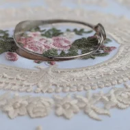 Antique Sterling Silver Victorian Spoon Bangle Hammered 925 1896 - Image 9