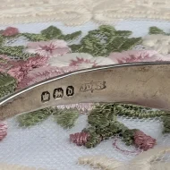 Antique Sterling Silver Victorian Spoon Bangle Hammered 925 1896 - Image 7