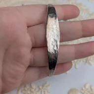 Antique Sterling Silver Victorian Spoon Bangle Hammered 925 1896 - Image 6