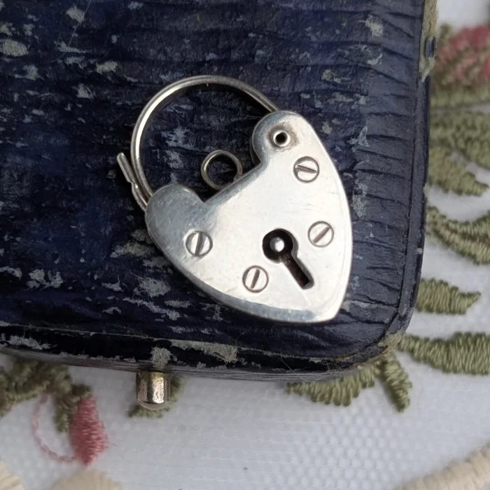 Vintage Sterling Silver Love Heart Padlock Charm