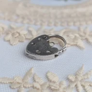 Vintage Sterling Silver Love Heart Padlock Charm - Image 6