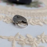 Vintage Sterling Silver Love Heart Padlock Charm - Image 7