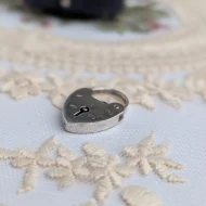 Vintage Sterling Silver Love Heart Padlock Charm - Image 5