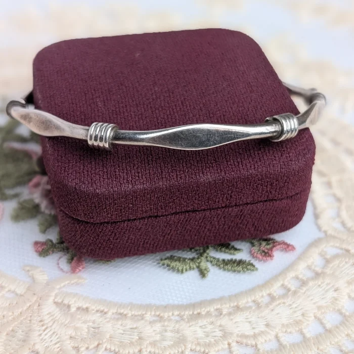 Vintage Sterling Silver Mexico Taxco Knot Bangle Stacking 925