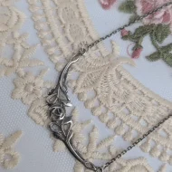 Vintage Sterling Silver Kit Heath Rose Necklace - Image 6