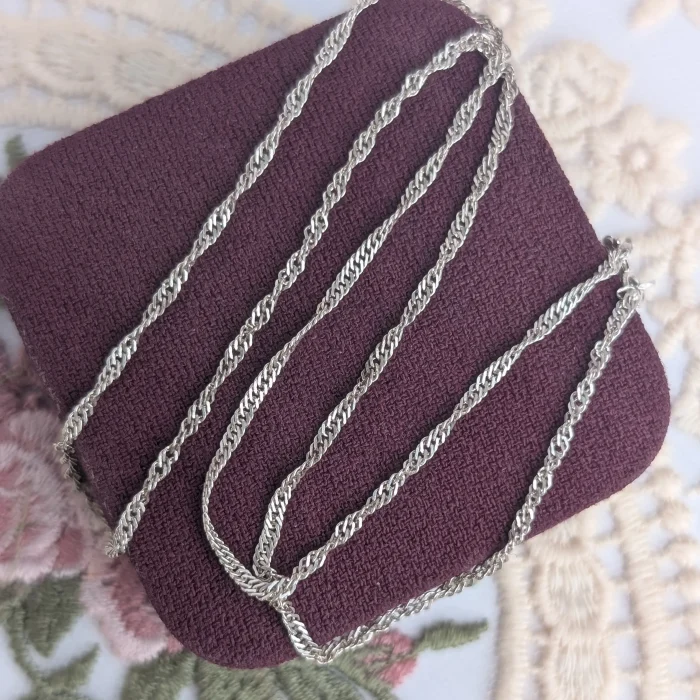 Vintage Sterling Silver Twisted Rope Chain Necklace