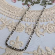 Vintage Sterling Silver Twisted Rope Chain Necklace Italy - Image 5