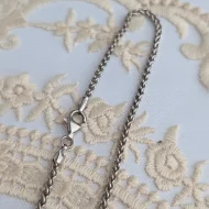 Vintage Sterling Silver Twisted Rope Chain Necklace Italy - Image 7