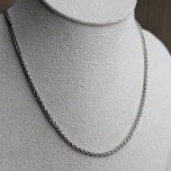 Vintage Sterling Silver Twisted Rope Chain Necklace Italy - Image 4