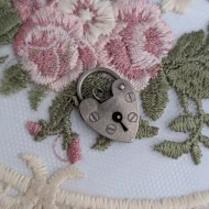 Vintage Silver Love Heart Padlock Charm Pendant - Image 2