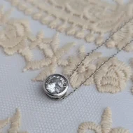 Sterling Silver Round CZ Minimalist Pendant Necklace 925 - Image 3