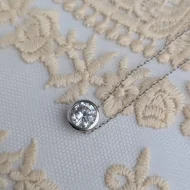 Sterling Silver Round CZ Minimalist Pendant Necklace 925 - Image 4