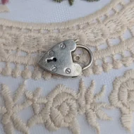 Vintage Sterling Silver Love Heart Padlock Charm Pendant 1976 - Image 6