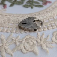 Vintage Sterling Silver Love Heart Padlock Charm Pendant 1976 - Image 7